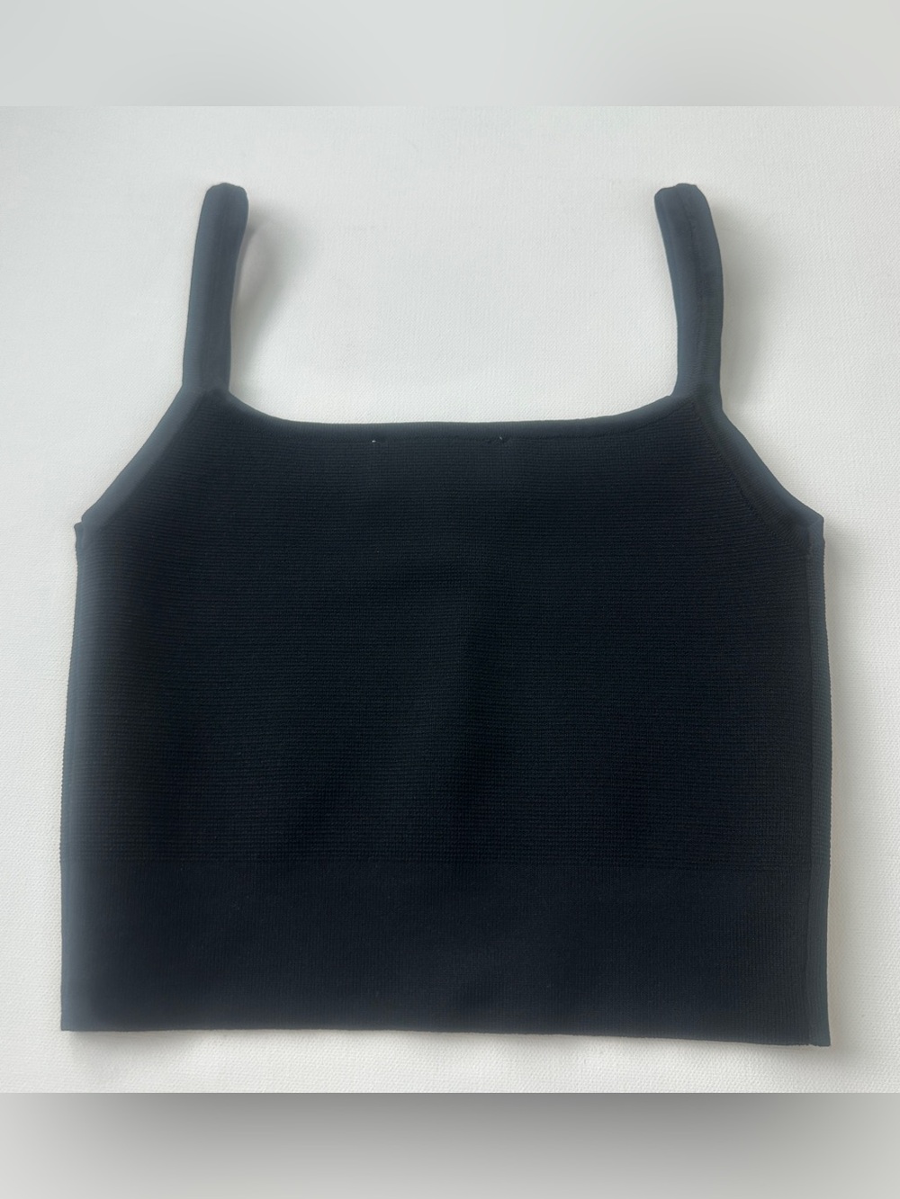 Zara x Kaia Gerber women’s Black Square-Neck Ribbed Tank. Size M.